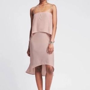 Banana Republic Blush Pink Tiered Sleeveless Strappy Midi Slip Dress 14
